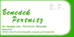 benedek pertnitz business card